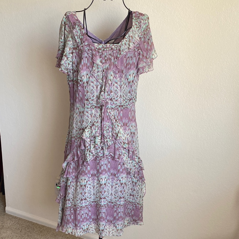 Sundance Silk Purple Floral Midi Dress